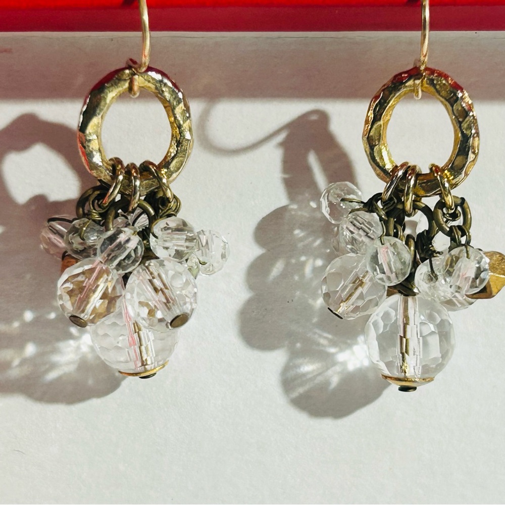Carlisle NY “Sphere” Cut Crystal and Gold Necklace & Matching Earring Set RARE - Picture 4 of 13